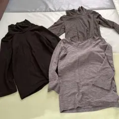 【最終値下】【ヒートテック】長袖カットソー3点セット（タートルネック・丸首）