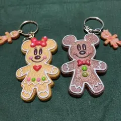 ミッキー ミニー ジンジャーブレッド キーホルダーセット　クリスマス