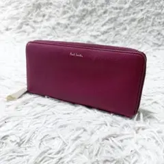 ポールスミス　長財布　ラウンドファスナー　レザー　ピンクのサムネイル