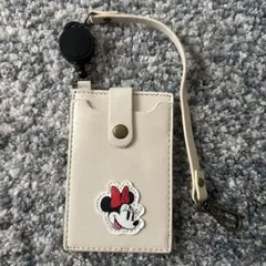 Disney ディズニー ミニーマウス パスケース ストラップ付き