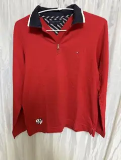 TOMMY HILFIGER 赤 長袖ポロシャツ