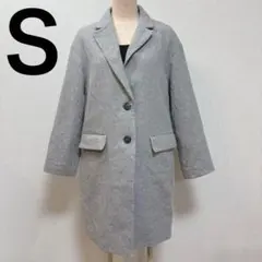 유니클로 울 블렌드 롱 코트 P코트 그레이 S 상태좋음