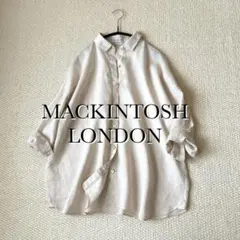 マッキントッシュ】リネンシャツ 長袖 ロゴ刺繍 ゆったり 羽織り 