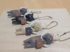 通勤ねこ　マスコットボールチェーン２　４点セット