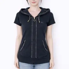 BURBERRY BLUELABEL 半袖パーカー 黒38