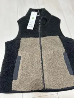 ボアフリースベスト 110cm 黒とベージュ