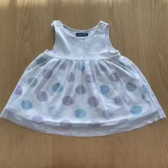 BeBe 水玉模様 ワンピース ジャンパースカートジャンスカ 80サイズ