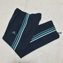 adidas アディダス トラックパンツ ジャージ 紺/水色 y2k 刺繍 M