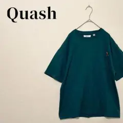 Quash　オーバーサイズ　胸ポケット刺繍　クマ　半袖Tシャツ　綿100%　緑