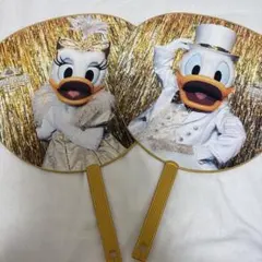 ワンマンズドリーム　ドナルドダック・デイジーダック うちわ 2枚セット