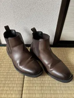ブラウン レザー サイドゴアブーツ　防水