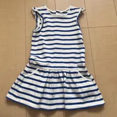 Petit Bateau ボーダーワンピース　ブルー　24m 86cm