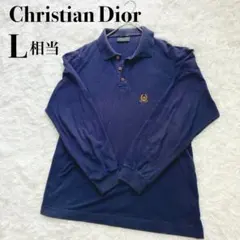 【希少】Christian Diorネイビー ワンポイント 刺繍 イタリア製のサムネイル