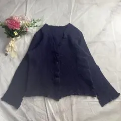 極美品✨ミーイッセイミヤケ カリフラワー カーディガン ストレッチ パープルのサムネイル