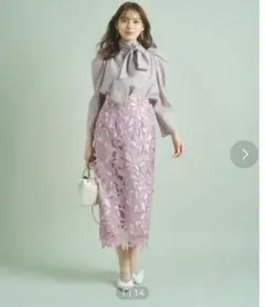 Mystrada レースタイトスカート ピンク