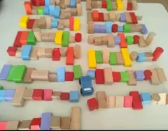 木製カラフルつみき 150ピース　積み木　知育おもちゃ　知育玩具　西松屋積み木