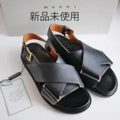 ✨美品✨ MARNIマルニ フスベット サンダル【24】ブラック レザー
