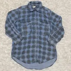 H&M エイチアンドエム　長袖チェック柄シャツ