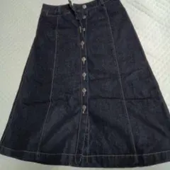 デニム Aラインスカート ダークブルー　W68 縦平置き70センチ