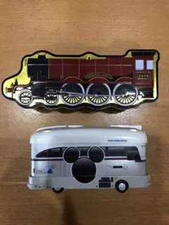 お菓子空き缶　　バス&汽車セットで