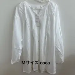 Mサイズ　ホワイト長袖シャツ　coca