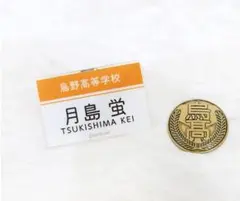 ハイキュー!! ネームプレートバッジ付き制服ボタン 月島 蛍 冬制服Ver.