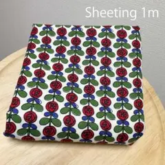 1ｍモダンな北欧風デザイン★薔薇ローズばらバラ花柄コットン綿シーチング生地