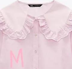 新品 ZARA エンブロイダリー ピーターパンブラウス