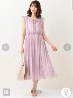 【美品】組曲 CavaliereAzzurro 花柄 シフォンワンピース