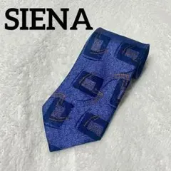 SIENA シエナ　ネクタイ　シルク　パープル系　メンズ　ブランド　柄物　美品のサムネイル