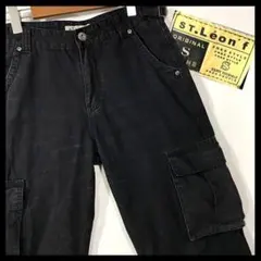 【ST.Léont】フランスセント・レオンフ　ブラックデニムユーロワークパンツ
