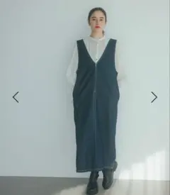 フロントジップジャンパースカート《CLIP denim》