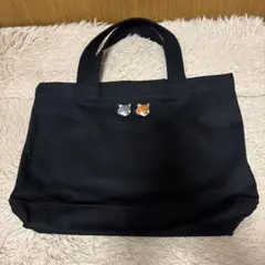 Maison kitsune ダブルフォックスヘッドパッチトートバッグのサムネイル