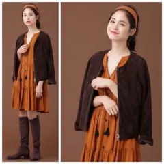 美品 ナノユニバース ゴートレザー ノーカラー ライダース 定価31900円38