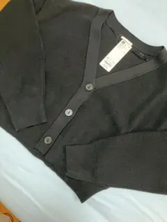 新品未使用★GUジーユーウォッシャブルクロップドカーディガン黒XL