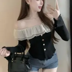 SHEIN DAZY レディース オフショルダー フリル