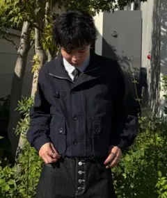 ネイビー ジップアップジャケット M