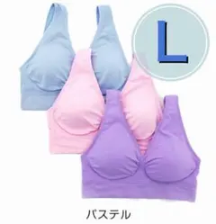 ブラジャー 3枚セット　Ｌサイズ ピンク ブルー パープル