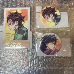 鬼滅の刃 繋ぐ チェキ 缶バッジ 冨岡義勇 竈門炭治郎