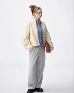 新品未使用タグ付きスウェットバレルレッグパンツ　guグレーXXL3L大きいサイズ