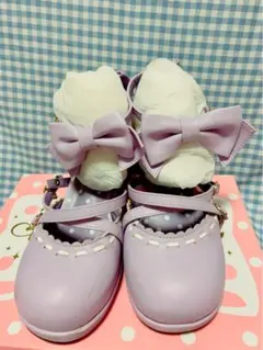 【美品】Angelic Pretty ベロアリボン シューズ パンプス Angelic Pretty - ✞ 天使パンプス ✞の通販 by まなつ