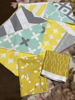 h*u様 北欧風　生地　3枚　セット　（イエロー系中心）　はぎれ　ハンドメイド