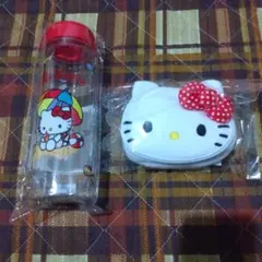 ハローキティ　クリアボトル　ぬいぐるみチャーム付きエコバッグ　資生堂