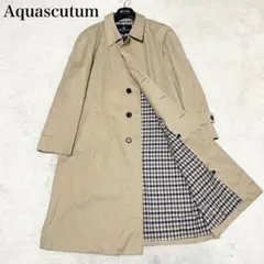 極美品✨　アクアスキュータム　ステンカラー　コート　ロング　チェック　ベージュ ステンカラーコート （その他アウター）｜Aquascutum / アクアスキュー