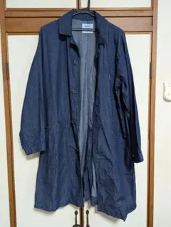 coen ダークブルー ロングコート S