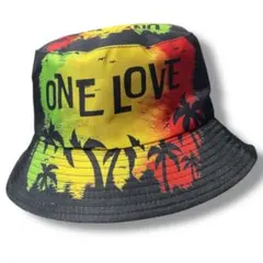 新品☆バケットハット リバーシブル 帽子 ラスタ レゲエ one love