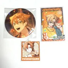 にじさんじ 伏見ガク 三ミ一体 誕生日グッズ チェキ 箔押し缶バッジ ステッカー