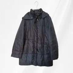 【訳あり】フード付き ダウンジャケット ブラック L