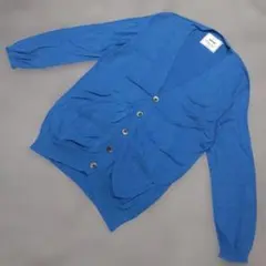 b2905 HARE ハレ【M】青 ニットカーディガン