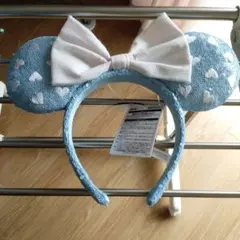 ミニーマウス風リボン付きカチューシャ 水色